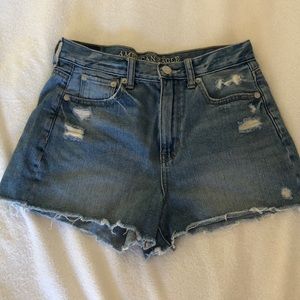 High waisted denim shorts